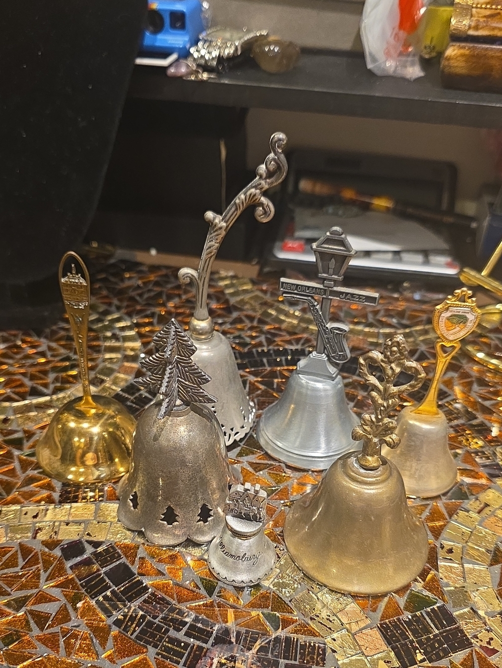Vintage Decorative Collectible Table Bells - Silver & Gold